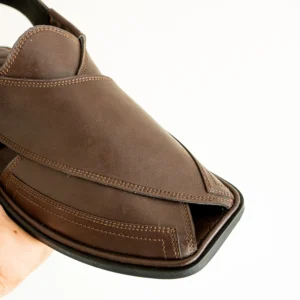Brown Handmade Charsadda Gol T Chappal – Genuine Leather