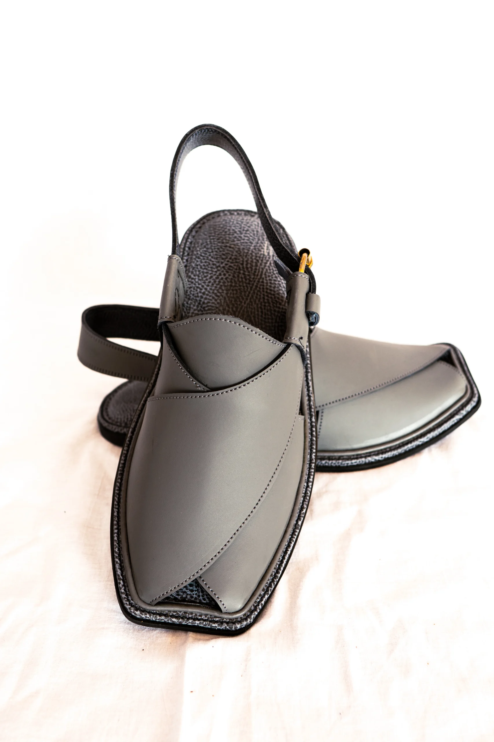 Charcoal Black Zalmi Chappal – Handmade Leather - Image 3