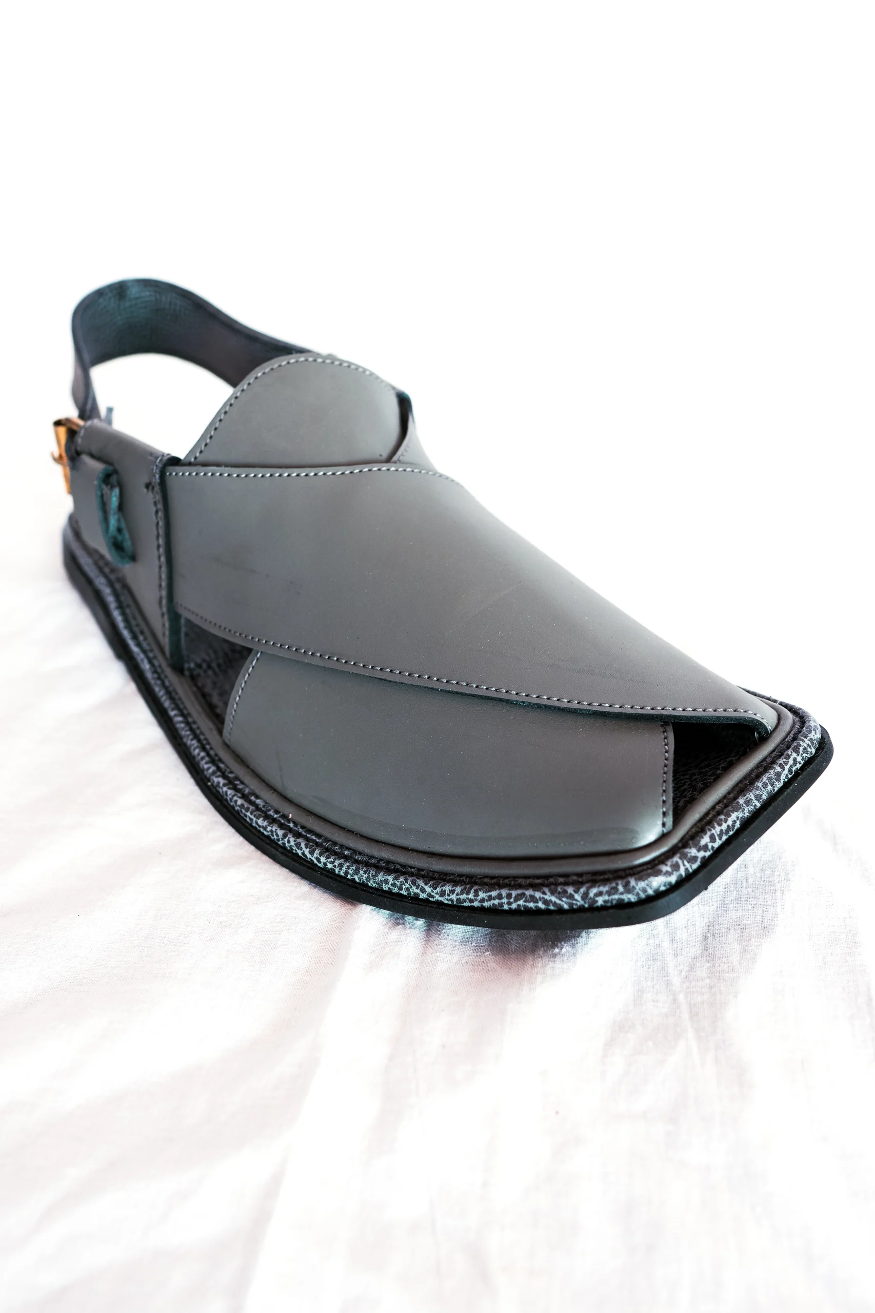 Charcoal Black Zalmi Chappal – Handmade Leather - Image 6